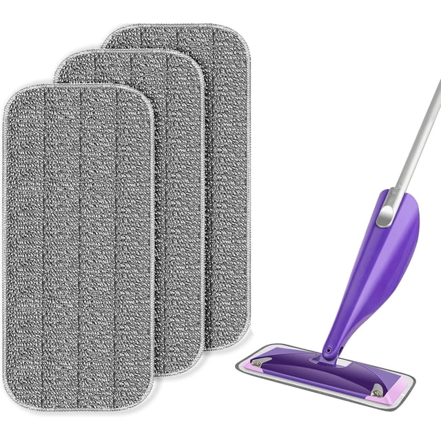 HEEYGEY 3 Packs Reusable Mop Pads Compatible for Swiffer WetJet Mop, Wet Jet Pads Refills Machine Washable WetJet Mopping Pad Refills for Floor Cleaning Wet & Dry Use