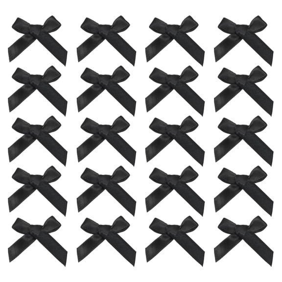 Uxcell 20 pcs Mini Hair Bows, 2" Cute Satin Bow Hair Clips Small Ribbon Barrettes Tiny Bowknot Hairclip for Women Teen Girls Hairstyle Accessories, Black