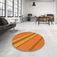 thumbnail image 4 of Ahgly Company Tapis Rond Lavable en Machine Intérieur Transitionnel Orange Rouge Orange, 4 Pieds Rond, 4 of 7