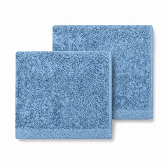 Swift Home Débarbouillettes 100 % coton, d’une douceur luxueuse, Serviette pour le visage, très absorbantes, séchage rapide, 2 pièces, Aqua