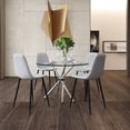 thumbnail image 4 of Velets Bella Glass Top Dining Table with Stainless Steel Legs - Modern & Sleek Design for Dining Room, Kitchen, or Living Room - Durable & Sturdy Construction, Perfect for Breakfast Nooks & Kitchens, 4 of 4