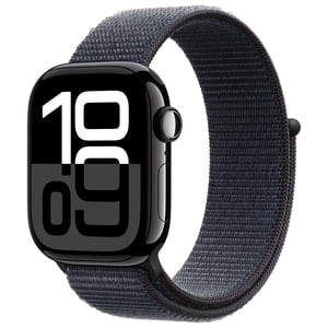 Restauré Apple montre Series 10 (GPS + Cellulaire) 42mm Boîtier en aluminium noir Jet avec boucle sport d'encre - Bien remis à neuf
