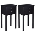 thumbnail image 1 of Gymax 2 PCS Side Table End Accent Table Night Stand W/ 2 Drawers Black, 1 of 9