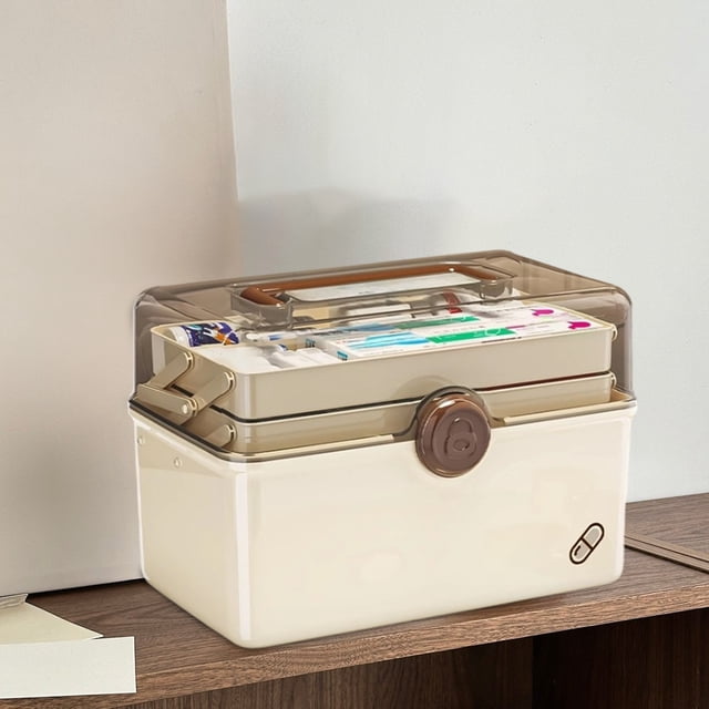 Tyidzon Boîte Familiale Ménagère Grande Capacité Trousse de Premiers Soins Grande Boîte de Rangement avec Poignée