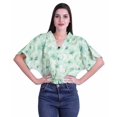 thumbnail image 1 of Moomaya Hauts Cache-Cœur pour Femmes Imprimés Taille Élastique Manches Boxy Blouse Cache-Cœur Décontractée, 1 of 4