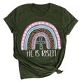 thumbnail image 2 of EGNMCR Chemises de Pâques pour Femmes Manches Courtes Imprimé de Pâques Manches Courtes Col Rond T-Shirts pour Femmes, 2 of 3
