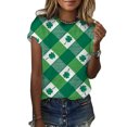 thumbnail image 2 of Birdeem Femmes Décontracté Jour de la Saint-Patrick Imprimé Manches Courtes Col Rond Chandail Blouse T-Shirt Hauts, 2 of 6