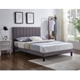thumbnail image 1 of Grey Fabric Bed w Adjustable Headboard w Vertical Tufting - Queen, 1 of 1