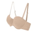 thumbnail image 4 of YUTK Plus Size Bras for Women - Women's Solid Color Seamless Underwear without Steel Rims Detachable Chest Sagging Wave Pattern Bra Beige L, 4 of 4