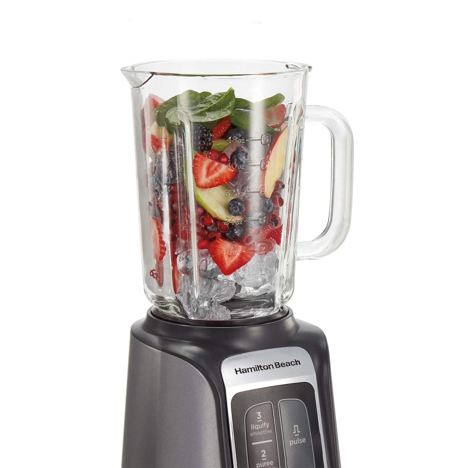 Hamilton Beach PowerMax™ Professional High-Performance Blender, 1680 Peak Watts, 48 oz Glass Jar, Grey – 58600J