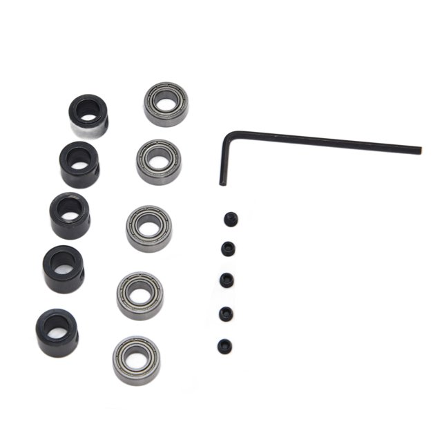 Gupbes Guide de Roulement de Bit de Routeur 5 Ensembles Kit de Guidage à Billes Monté sur le Fond en Acier pour Remplacement, Remplacement de Roulement de Bit de Routeur