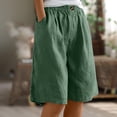 thumbnail image 3 of Women's Casual Elastic Shorts with Button Closure and Pockets Versatile Wide Leg Design for Everyday Wear, 3 of 5