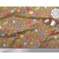 thumbnail image 3 of Soimoi Velvet Fabric Spaceship,Star & Telescope Cartoon Decor Fabric Printed Yard 58 Inch Wide, 3 of 3