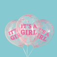 thumbnail image 3 of 12" Girl Clear Latex Balloons with Pink Confetti 6ct, 3 of 3