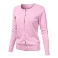 thumbnail image 2 of Cardigan à Col Rond pour Femmes, Mode Durable, Tricoté, Manches Longues, Grandes Tailles, Coupe Ample, Couleur Unie, Veste Chandail Courte, Cardigan - Hontri, 2 of 4