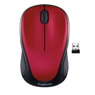 Logitech M317 Wireless Mouse, 2.4 GHz with USB Unifying Receiver, 1000 DPI Optical Tracking, 12 Month Battery, Compatible with PC, Mac, Laptop, Chromebook - Red