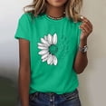 thumbnail image 2 of T-Shirt d'Été Tournesol pour Femmes Grande Taille Blouse Ample Manches Courtes Graphique Décontractée Polyester, 2 of 4
