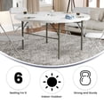 thumbnail image 2 of 60" Round Bi-Fold Granite White Plastic Banquet and Event Folding Table with Carrying Handle, 2 of 8