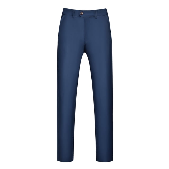 INSPIRE CHIC Men's Pants Solid Color Ankle Length Flat Front Trousers 32 Navy Blue