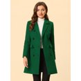 thumbnail image 2 of INSPIRE CHIC Manteau d'Hiver pour Femme à Revers Cranté Trench à Double Boutonnage S Vert, 2 of 5