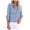 Blue, variant on Yuyuzo Jean Shirts for Women 3/4 Sleeve Lapel Collared Button down Lightweight Denim Coats Shackets