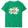 thumbnail image 4 of KIHOUT Nouveau Haut de Mode d'Été pour Femmes 2025, T-Shirt à Manches Courtes à Col Rond Décontracté à Imprimé Floral Vert m, 4 of 5