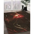 thumbnail image 3 of Ahgly Company Tapis Rond Lavable en Machine Intérieur Transitionnel Noir Brun, 5 Pieds Rond, 3 of 7