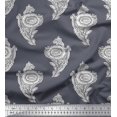 thumbnail image 1 of Soimoi Moss Georgette Fabric Leaves & Floral Block Print Sewing Fabric Yard 42 Inch Wide, 1 of 3