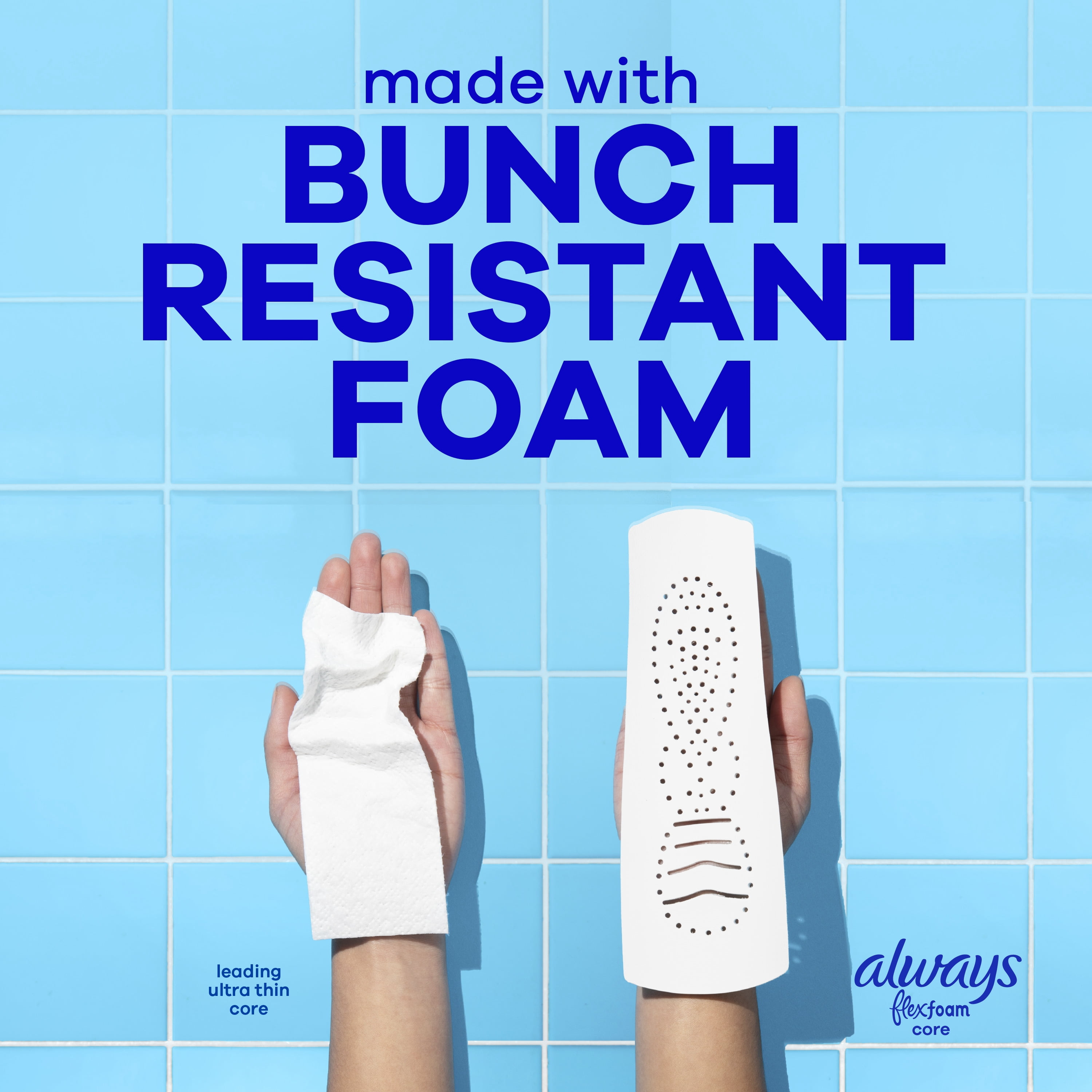 Serviettes Always Infini FlexFoam, régulières avec ailes, pour femmes, taille 1, sans parfum, 50 serviettes