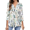 thumbnail image 1 of RKSTN Chemisiers Décontractés Boho à Imprimé Floral pour Femmes, Col en V, Manches Longues, Automne, Hauts à Imprimé Floral, Blouses Amples, Chemises, 1 of 6