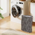 thumbnail image 2 of Collapsible Canvas Laundry Hamper Basket - Foldable Storage Bin for Toys, Blankets & Home Organization, 2 of 6
