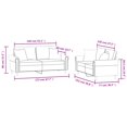 thumbnail image 4 of vidaXL 2 Piece Sofa Set with Pillows Light Grey Velvet, 4 of 5