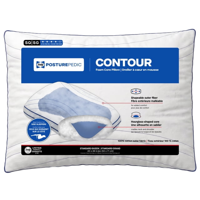 Sealy Posturepedic Oreiller Contour, S/Q