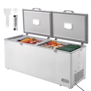 KFFKFF Congélateur de poitrine, 19.8 Cu.ft / 561 L Spacieuse congélateur profond avec double serrure sécurisée, congélateur commercial indépendant & 4 Paniers amovibles, 7-Level Contrôle de température