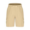 thumbnail image 3 of asjyhkr Mens Cargo Shorts Lightweight Breathable Linen Shorts with Multi Pockets Drawstring Elastic Summer Beach Shorts, 3 of 5