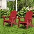 thumbnail image 3 of Patiojoy Chaise Adirondack 4 Pcs Hanches Chaise Adirondack avec Porte-Gobelet Grain de Bois Réaliste Chaise d'Extérieur Résistante aux Intempéries pour Capacité de Poids de 380 Lb Rouge, 3 of 10