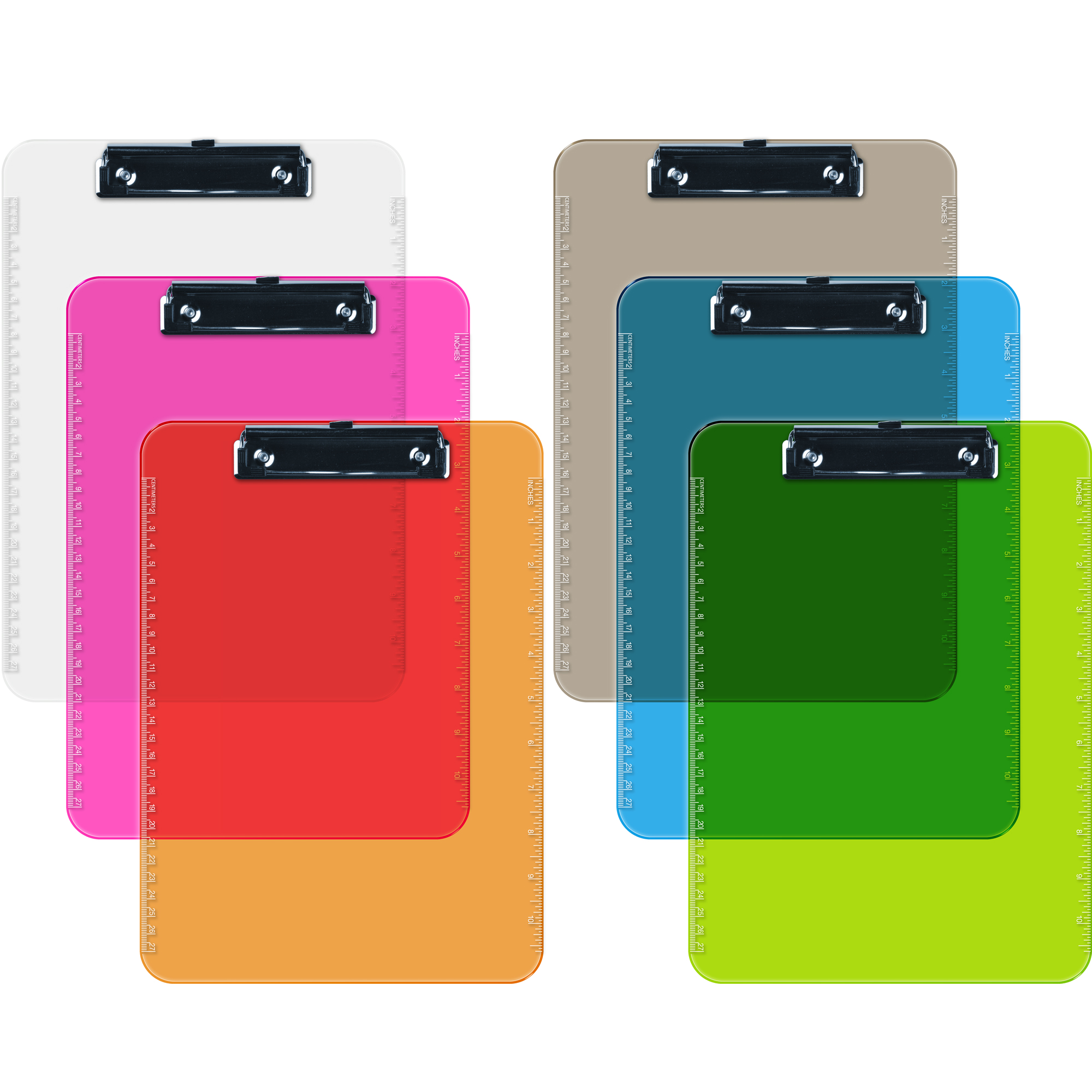 Bloc-notes en plastique Davis Group, pince plate, assorti, lot de 6