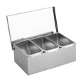thumbnail image 1 of Produce Storage 3/4/5/6 Compartment Trays Stainless Steel Detachable Topping Station Plastic Pizza Ingredients Condiment Dispenser Reusable Condiment Seasoning Container For Home Or Restaurant, 1 of 8