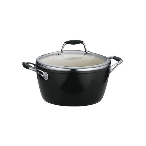 Tramontina Ceramica Deluxe 5-Quart Dutch Oven Pot with Lid, Ceramic Non Stick, Oven-Safe, Metallic Black