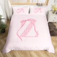 thumbnail image 2 of Erosebridal Housse de Couette Initiale de A à Z Simple, Ensembles de Literie Nœud Z Taille Simple, Décor Monogrammé Dessin Animé, Réversible 2 Pcs, 2 of 7