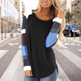 thumbnail image 2 of Pompotops Haut Décontracté à Manches Rayées Patchwork pour Femmes T-Shirt Ample à Manches Longues Blouse, 2 of 6