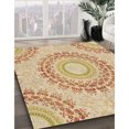 thumbnail image 3 of Ahgly Company Tapis d'Intérieur Ronds Transitionnels Orange Lavables à la Machine, 6 Pieds Rond, 3 of 7