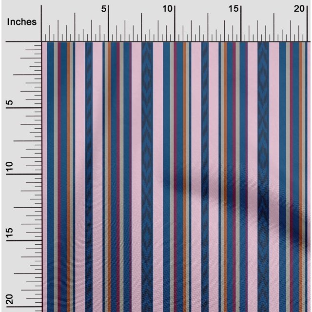 oneOone Polyester Lycra Fabric Stripe Ikat Print Fabric By The Yard 56 Inch Wide