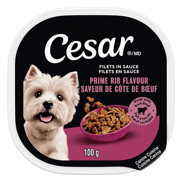 Cesar Filets in Sauce Prime Rib Flavour Soft Wet Dog Food