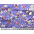 thumbnail image 2 of Soimoi Poly Georgette Fabric Fruits,Swim Ring & Goggles Summer Designs Print Sewing Fabric Yard 42 Inch Wide, 2 of 3
