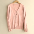 thumbnail image 2 of aohooy Womens Button Down Cardigan Knitted V-Neck Soft Cardigans Solid Open Front Long Sleeve Sweaters Pink,XXL, 2 of 9