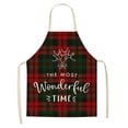 thumbnail image 1 of 1Pc Parent Adult the Family Kitchen Christmas Print Linen Family Aprons, 1 of 3