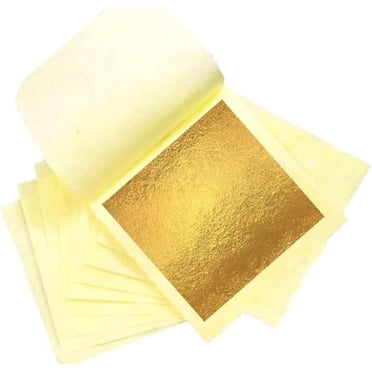 Edible Gold Leaf Edible Cake Decoration 24k Gold Leaf Leafing Sheets Foil Paper for Cakes, Desserts, Chocolate, Art and Craft, Face Masks and Nail Art (10)