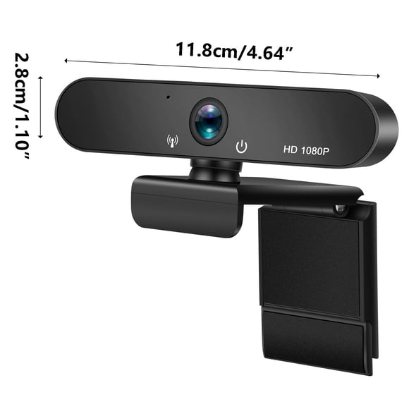 Herunwer HD 1080P USB Computer Webcam with Built-in Microphone, Flexible Stand, and Manual Focus