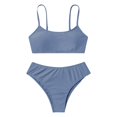 thumbnail image 1 of Hiiyo Big Girls Swimsuit Solid Color Bikini Set Kids Swimwear Bathing Suit,2-Piece, 1 of 3